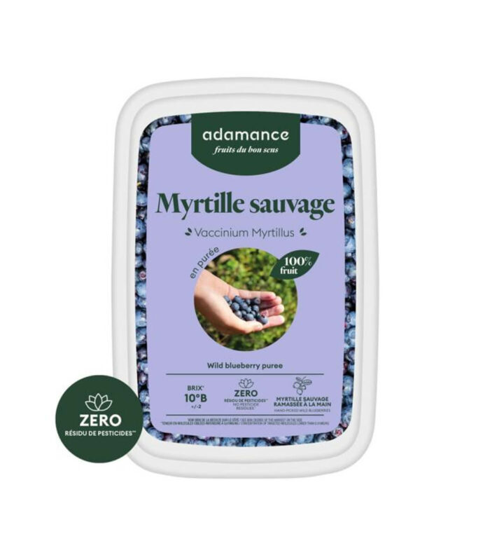 Purée de myrtille sauvage surgelée Adamance