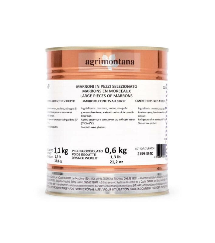 Gros Morceaux de Marrons Confits au Sirop