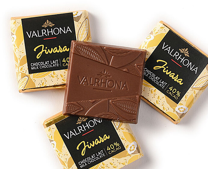 Carrés chocolat Jivara - Instant café par Valrhona